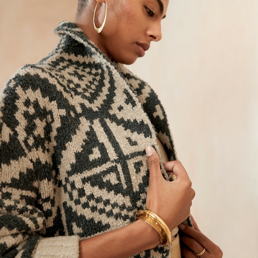 HERITAGE JACQUARD CARDIGAN size Medium